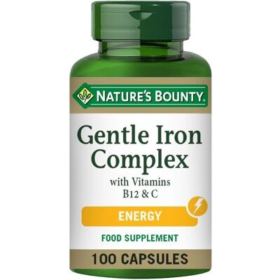 Natures Bounty Complexo de Ferro Suave com Vitaminas B12 & C - Suplemento Alimentar Natures Bounty Complexo de Ferro Suave com Vitaminas B12 & C - Suplemento Alimentar