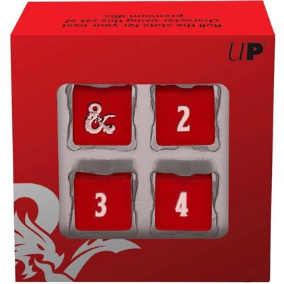 Ultra Pro Heavy Metal D6 Dice Set - Dungeons & Dragons - Red & White Ultra Pro Heavy Metal D6 Dice Set - Dungeons & Dragons - Red & White