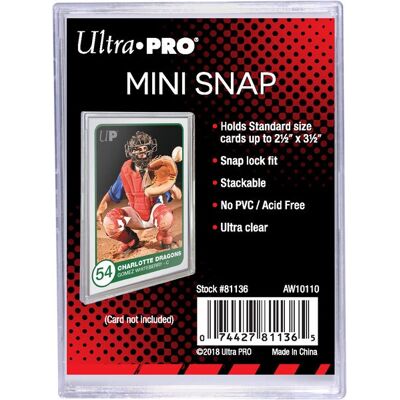 Ultra Pro - 81136 - 2.5x3.5 Porta-cartas - Fecho Snap Card Holder Ultra Pro - 81136 - 2.5x3.5 Porta-cartas - Fecho Snap Card Holder