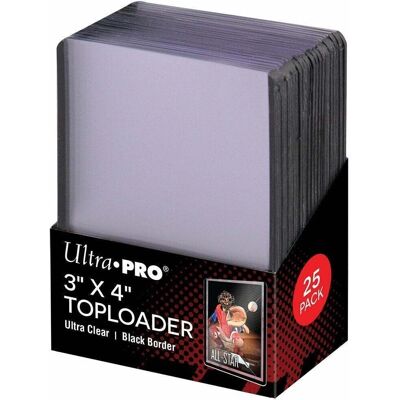 Ultra Pro Toploader Bordure Noire 3" x 4" - Pack de 25 - Publicité Ultra Pro Toploader Bordure Noire 3" x 4" - Pack de 25 - Publicité