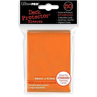 Bustine per Carte Arancioni ULTRA PRO - Dimensione 66x91 mm - Confezione da 50 Bustine per Carte Arancioni ULTRA PRO - Dimensione 66x91 mm - Confezione da 50