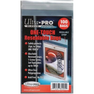 Pochettes Ultrapro One Touch - Taille standard - 100 pièces - Publicité Pochettes Ultrapro One Touch - Taille standard - 100 pièces - Publicité