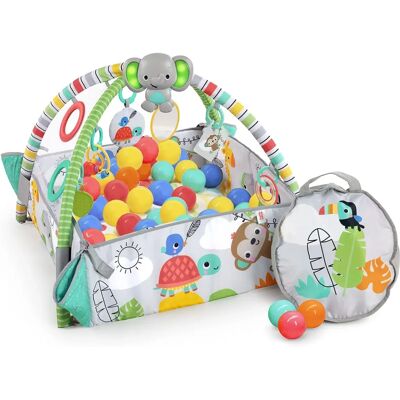 Bright Starts, 5-en-1 Gymnase de Jeu et Piscine à Boules - Tropical Bright Starts, 5-en-1 Gymnase de Jeu et Piscine à Boules - Tropical