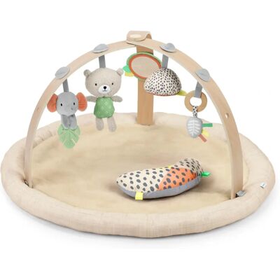 Ingenuity Baby Spielmatte - Wendbar, Wolle, Holzbogen, 5 Spielzeuge Ingenuity Baby Spielmatte - Wendbar, Wolle, Holzbogen, 5 Spielzeuge