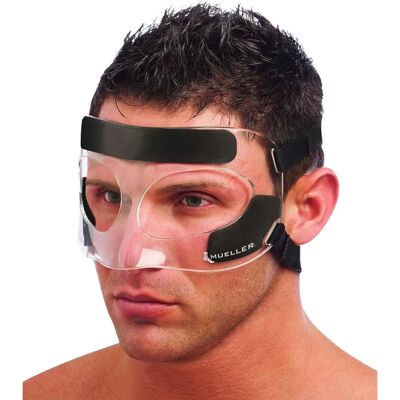 Mueller Face Guard - Clear - One Size - Face Guard for Sports Mueller Face Guard - Clear - One Size - Face Guard for Sports