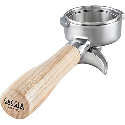 Gaggia Edelstahl-Siebträger mit Griff aus Eschenholz - 58mm Gaggia Edelstahl-Siebträger mit Griff aus Eschenholz - 58mm