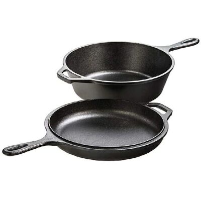 Lodge Gusseisen Cocotte 3L und Pfanne - Alle Kochfelder Lodge Gusseisen Cocotte 3L und Pfanne - Alle Kochfelder