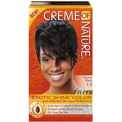 Creme of Nature Black Hair Dye - Permanent Color, Argan Oil, 1.0 Creme of Nature Black Hair Dye - Permanent Color, Argan Oil, 1.0