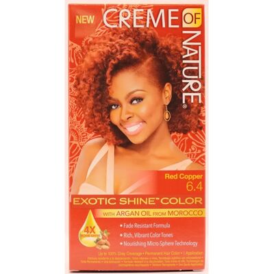 Creme Of Nature Argan Color Hair Dye - Permanent, Red Copper 6.4 Creme Of Nature Argan Color Hair Dye - Permanent, Red Copper 6.4