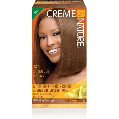 Creme of Nature - Colouration capillaire hydratante - Light Golden Brown - Publicité Creme of Nature - Colouration capillaire hydratante - Light Golden Brown - Publicité