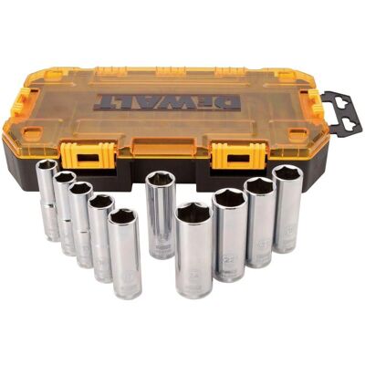 DeWalt DWMT73815 - Zestaw 10 metrycznych nasadek, 1/2" DeWalt DWMT73815 - Zestaw 10 metrycznych nasadek, 1/2"