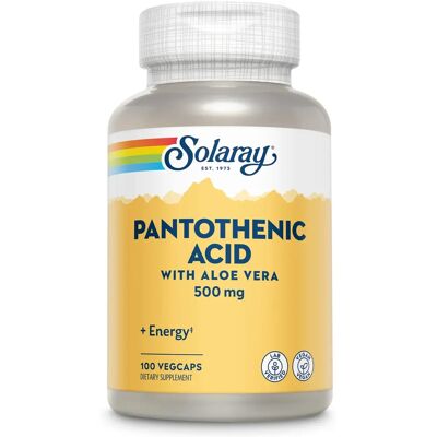 Solaray Ácido Pantoténico 500mg Cápsulas Vegetais - Energia & Pele Solaray Ácido Pantoténico 500mg Cápsulas Vegetais - Energia & Pele