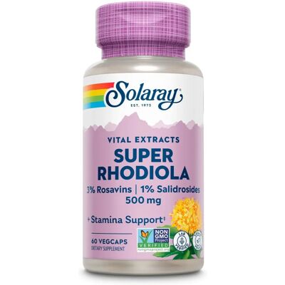 Extrato da Raiz de Rhodiola Solaray 500mg - Suplemento alimentar Extrato da Raiz de Rhodiola Solaray 500mg - Suplemento alimentar