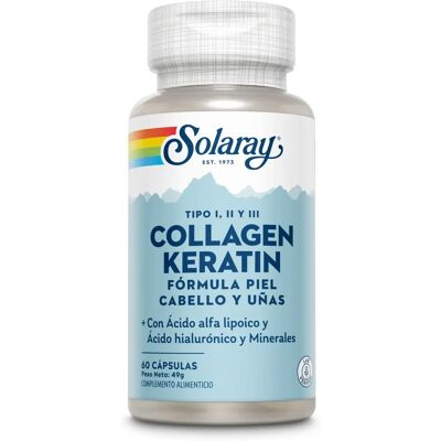 Solaray Colágeno Queratina 60 Cápsulas - Suplemento alimenticio Solaray Colágeno Queratina 60 Cápsulas - Suplemento alimenticio