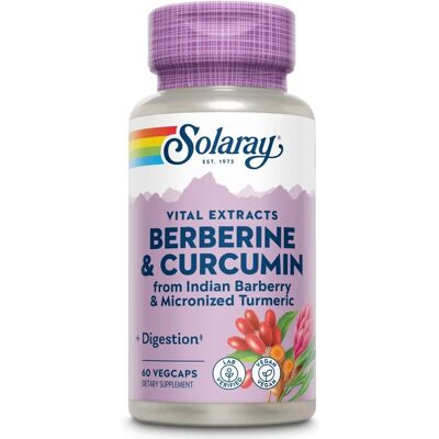 Solaray Berberina e Curcuma Estratti di Radice - Supporta Digestione, Cuore e Metabolismo Solaray Berberina e Curcuma Estratti di Radice - Supporta Digestione, Cuore e Metabolismo