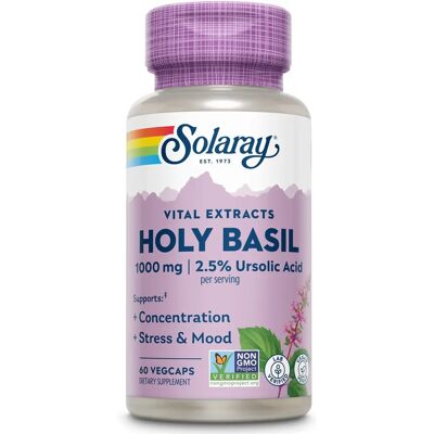 Solaray Holy Basil - 450 mg, 60 Kapseln - Nahrungsergänzung Solaray Holy Basil - 450 mg, 60 Kapseln - Nahrungsergänzung