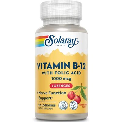 Solaray Vitamin B12 Folsäure Kirsche - Nahrungsergänzung Solaray Vitamin B12 Folsäure Kirsche - Nahrungsergänzung