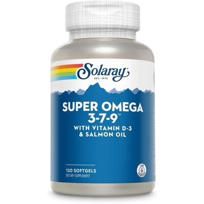 Solaray Super Omega 3-7-9 - Für gesunde Haut & Herz - 120 Kapseln Solaray Super Omega 3-7-9 - Für gesunde Haut & Herz - 120 Kapseln