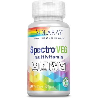 Solaray Spectro Multi-Vita-Min 60 Capsules - Multivitamine végétale - Publicité Solaray Spectro Multi-Vita-Min 60 Capsules - Multivitamine végétale - Publicité