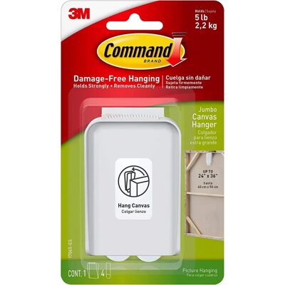 3M Command Jumbo Lærredsophæng Hvid - Vægophæng 3M Command Jumbo Lærredsophæng Hvid - Vægophæng