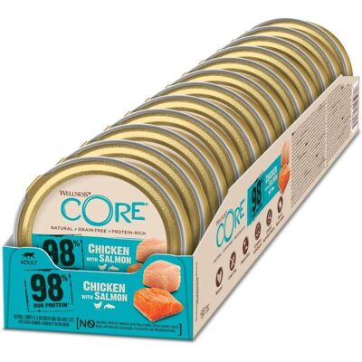 Wellness Core 98% Chicken & Salmon Wet Cat Food - 12 x 85g Wellness Core 98% Chicken & Salmon Wet Cat Food - 12 x 85g