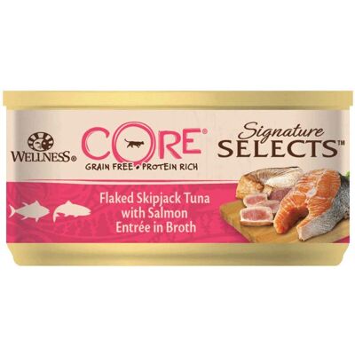 Wellness Core Signature Selects Flaked Tuna and Salmon in Broth - Kattsmat Wellness Core Signature Selects Flaked Tuna and Salmon in Broth - Kattsmat