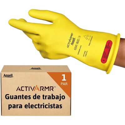 Ansell Gelbe Latex Elektrikerhandschuhe - Klasse 0 - Größe 8 Ansell Gelbe Latex Elektrikerhandschuhe - Klasse 0 - Größe 8