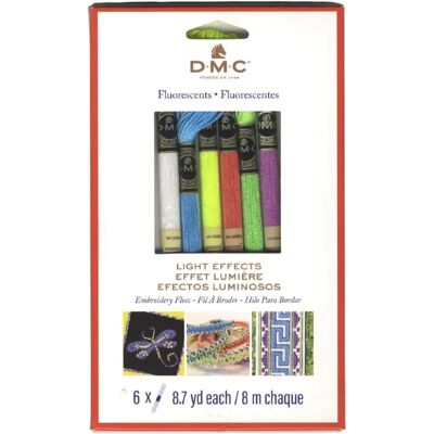 DMC Light Effects Floss - Fluoreszierend - 8,7 Yards - Pack von 6 DMC Light Effects Floss - Fluoreszierend - 8,7 Yards - Pack von 6