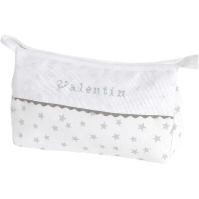 DMC - Trousse broderie Etoile gris - Aida 5.5 - 26x16 - Toiletry bag - Publicité DMC - Trousse broderie Etoile gris - Aida 5.5 - 26x16 - Toiletry bag - Publicité