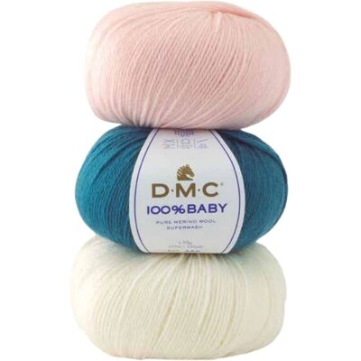 DMC Baby 3 Garn - Baby Baumwolle, Weich, 50G, Weiß DMC Baby 3 Garn - Baby Baumwolle, Weich, 50G, Weiß