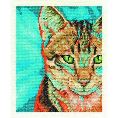 DMC Counted Cross Stitch Kit - 8"X10" - Tabby - Cross Stitch Kit DMC Counted Cross Stitch Kit - 8"X10" - Tabby - Cross Stitch Kit