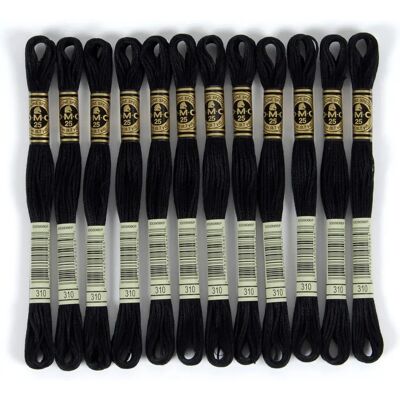 DMC - 117-310 - Preto - 6-Strand - Fio de bordar DMC - 117-310 - Preto - 6-Strand - Fio de bordar