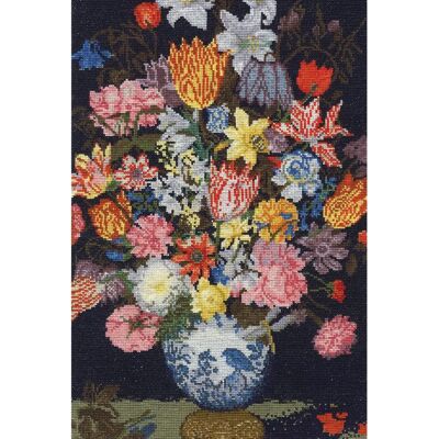 DMC Bosschaert Nature Morte de Fleurs - Kit de Point de Croix - Publicité DMC Bosschaert Nature Morte de Fleurs - Kit de Point de Croix - Publicité