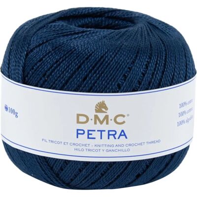 Fil DMC Petra - Taille 5 - Coton - Bleu foncé - Fil - Publicité Fil DMC Petra - Taille 5 - Coton - Bleu foncé - Fil - Publicité