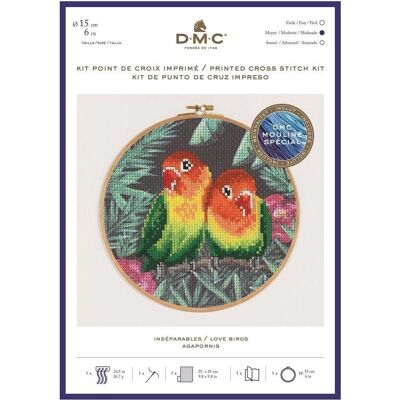 Zestaw DMC Love Birds do Haftu Krzyżykową - Nici, Igła, Drewniany Ramiak Zestaw DMC Love Birds do Haftu Krzyżykową - Nici, Igła, Drewniany Ramiak