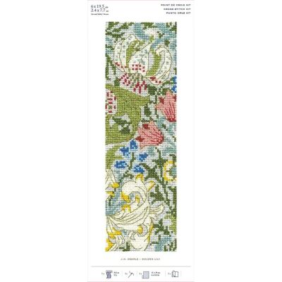 DMC William Morris Golden Lily Bookmark Kit - Bookmark Kit DMC William Morris Golden Lily Bookmark Kit - Bookmark Kit