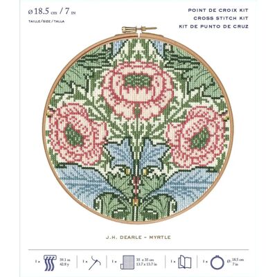 DMC William Morris Myrtle Cross Stitch Kit - Advanced DMC William Morris Myrtle Cross Stitch Kit - Advanced