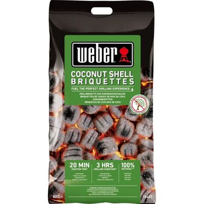 Briquettes de coque de noix de coco Weber - 8kg - Accessoire barbecue - Publicité Briquettes de coque de noix de coco Weber - 8kg - Accessoire barbecue - Publicité