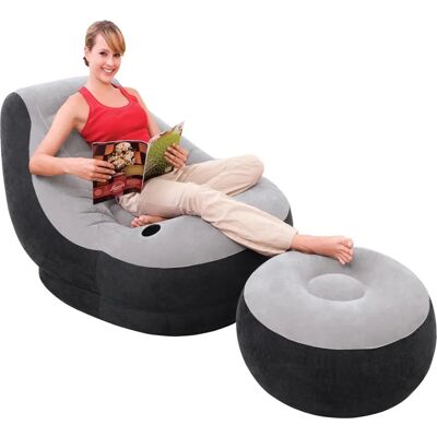 Fauteuil gonflable Ultra Lounge et repose-pieds Intex - Publicité Fauteuil gonflable Ultra Lounge et repose-pieds Intex - Publicité