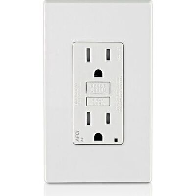 Leviton AFTR1-00W Enchufe Blanco - Interruptor de circuito por arco Leviton AFTR1-00W Enchufe Blanco - Interruptor de circuito por arco