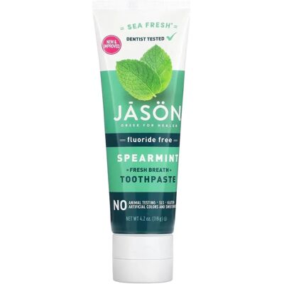 Jason Natural Sea Fresh Spearmint Toothpaste - Fluoride-Free - 119g Jason Natural Sea Fresh Spearmint Toothpaste - Fluoride-Free - 119g