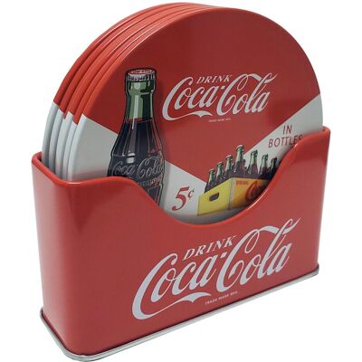 Coca-Cola - Retro Design - White - 6-Piece - Coaster Set Coca-Cola - Retro Design - White - 6-Piece - Coaster Set