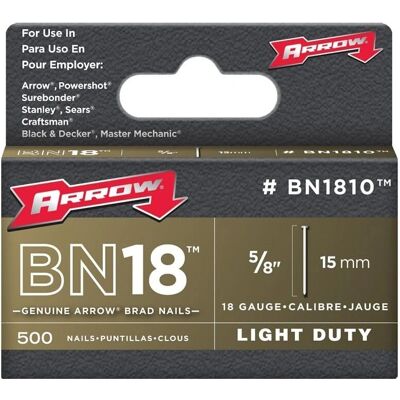 Clous Arrow BN1810 - 15mm Paquet 1000 - Publicité Clous Arrow BN1810 - 15mm Paquet 1000 - Publicité