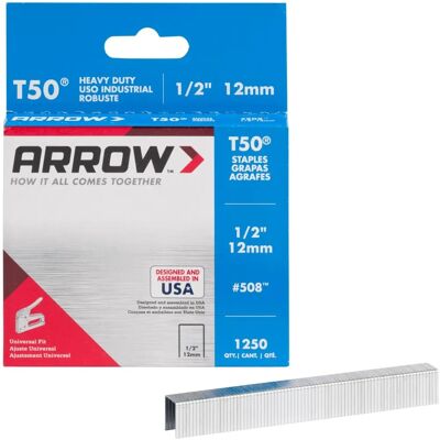 Agrafes T50 Arrow 12mm Boîte - 1250 agrafes - Publicité Agrafes T50 Arrow 12mm Boîte - 1250 agrafes - Publicité
