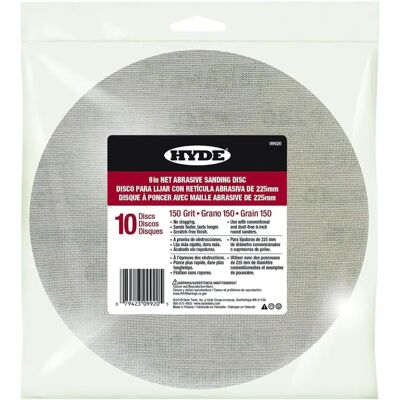 Disques de ponçage Hyde Net - 150 Grain - 9" - Pack de 10 - Publicité Disques de ponçage Hyde Net - 150 Grain - 9" - Pack de 10 - Publicité