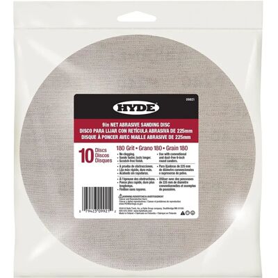 Hyde Net Schuurzolen voor muren - 180 Grit - 9" - 10 Stuks Hyde Net Schuurzolen voor muren - 180 Grit - 9" - 10 Stuks