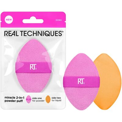 Real Techniques Miracle 2-In-1 Puderpuffe - Make-up Schwamm - Professionelles Finish Real Techniques Miracle 2-In-1 Puderpuffe - Make-up Schwamm - Professionelles Finish