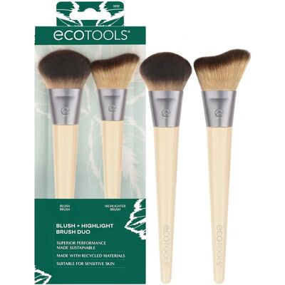 EcoTools Duo Naturel Blush & Highlighter - Ensemble de Pinceaux EcoTools Duo Naturel Blush & Highlighter - Ensemble de Pinceaux