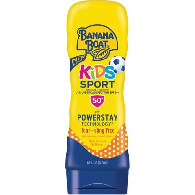 Lotion solaire pour enfants Banana Boat Sport SPF 50+ - 6 oz - Publicité Lotion solaire pour enfants Banana Boat Sport SPF 50+ - 6 oz - Publicité
