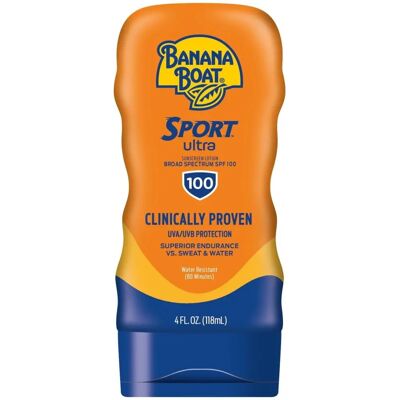 Lotion Solaire Banana Boat SPF 100 - Ultra Sport 4oz - Publicité Lotion Solaire Banana Boat SPF 100 - Ultra Sport 4oz - Publicité